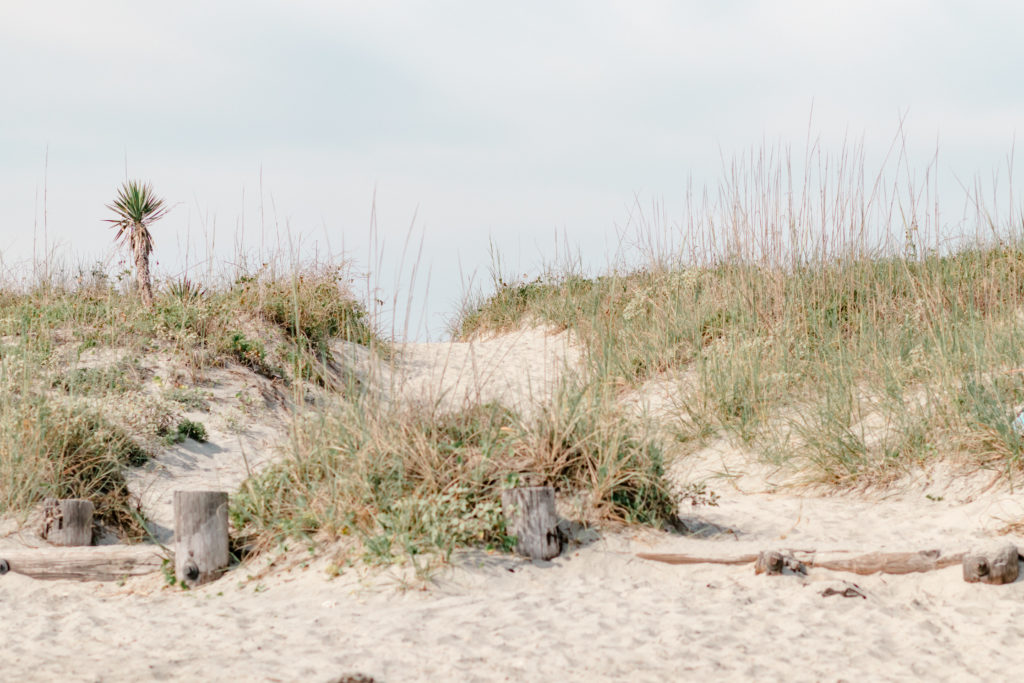 Folly Beach Elopement photographer captures the sand dunes of the beach