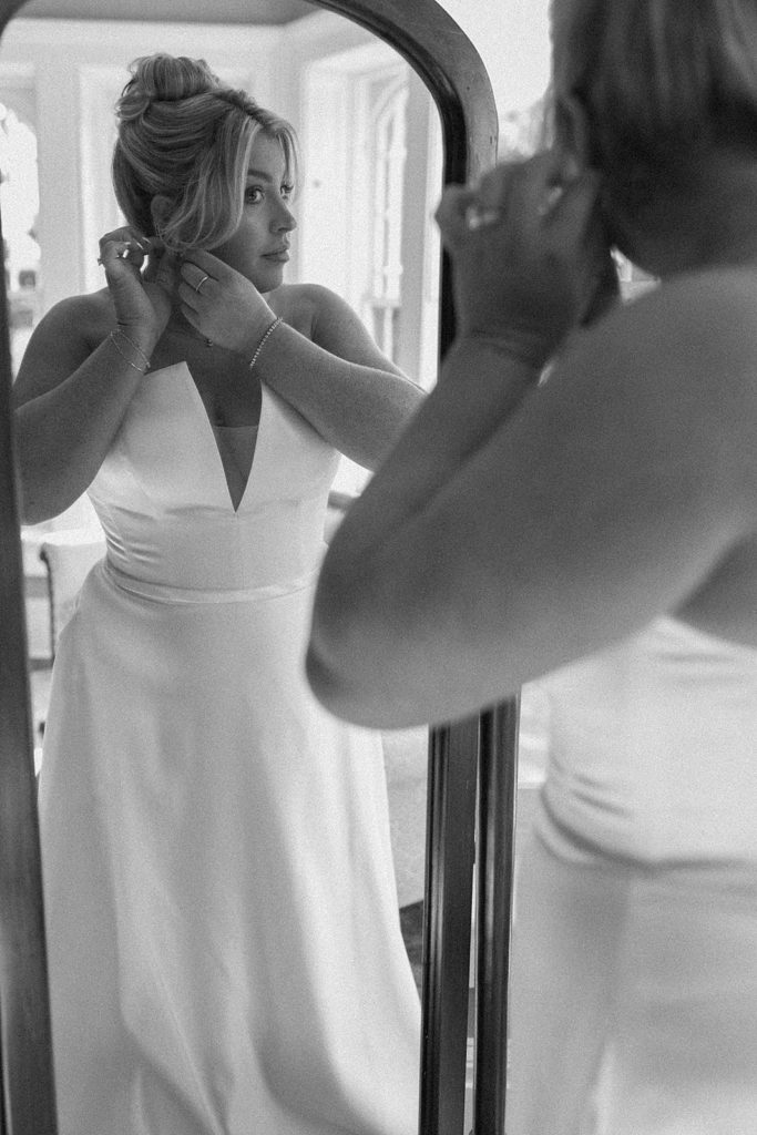 Wedding at Bowling Brook Mansion bridal getting ready photos with Charlottesville wedding photographer 